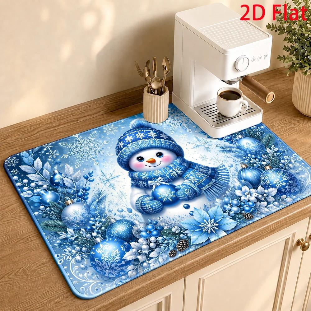 Pastel Purple Snow Couple Chri - Bar Mat Rubber 评论和价格