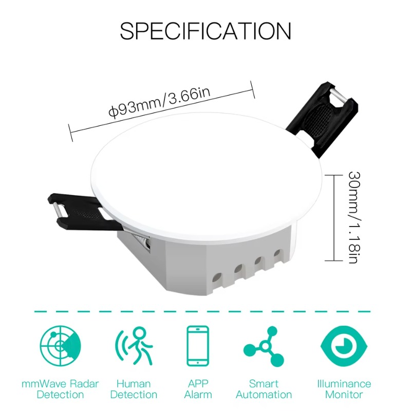 Tuya Smart 2-in-1 PIR Ceiling  - Home Bar Android 评论和价格