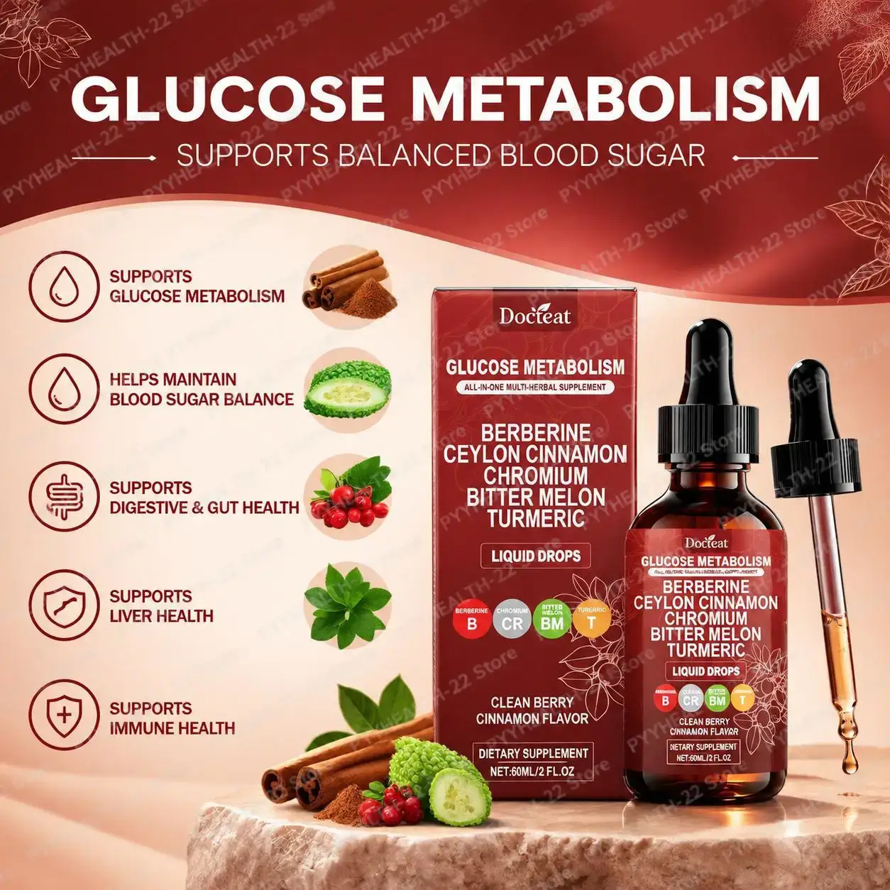 Glucose Metabolism Drops,Healt - Bitters Bottle Set 评论和价格