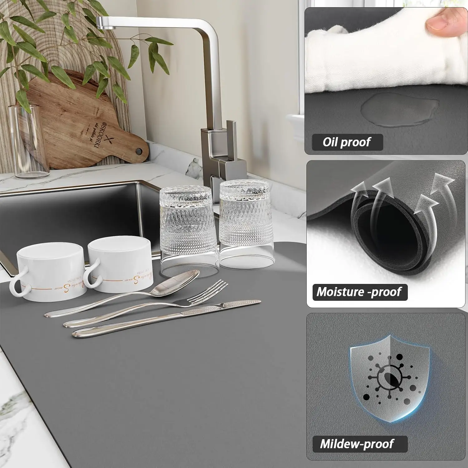 Fruits Mat Absorbent Dish Dryi - Bar Mat Rubber 评论和价格