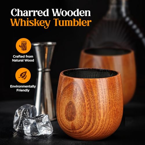 Double Walled Charred Wood Whi - Home Bar Set 评论和价格