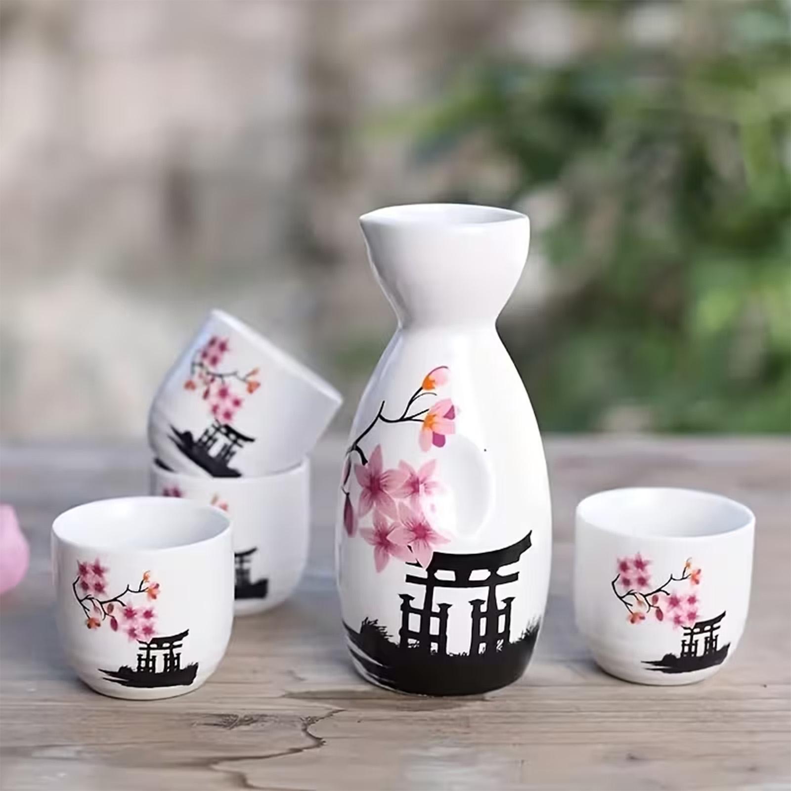 Japanese Sake Set Flower Patte - Home Bar Set 评论和价格